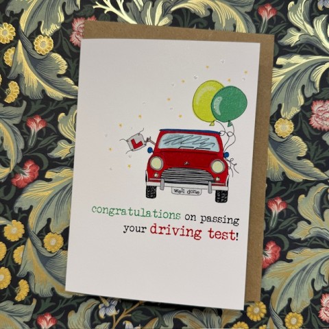 Driving test card - Congratulations on passing your driving test!