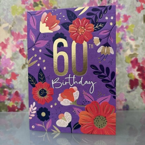 Birthday card 60 - 60th birthday (floral) Birthday card 60 - 60th birthday (floral)