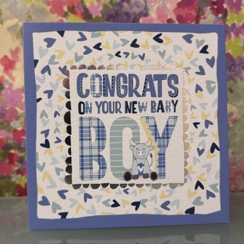 Baby boy card - Congrats on your new baby boy
