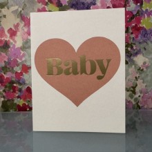 Baby girl card - Baby (pink heart)