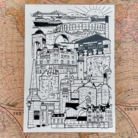 Oban Landmarks Illustration - Made in Scotland