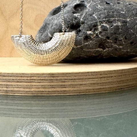 Handcrafted Scottish jewellery - Silver Gibbous necklace Handcrafted Scottish jewellery - Silver Gibbous necklace