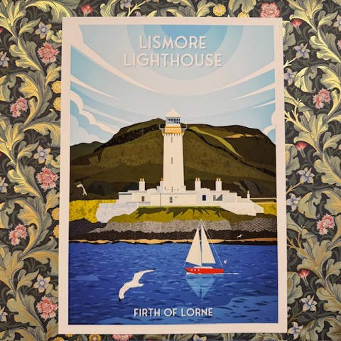 Retro Travel Print Lismore Lighthouse - Made in Scotland Retro Travel Print Lismore Lighthouse - Made in Scotland
